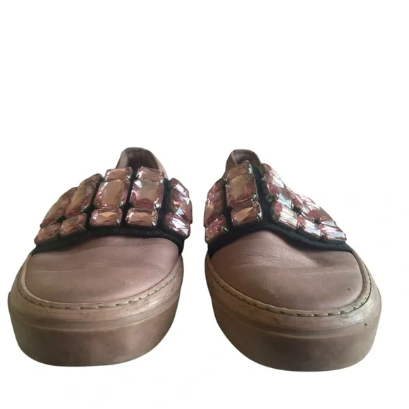 Pink Gucci Rhinestone slip on sneakers shoes 36 - Picture 2 of 10